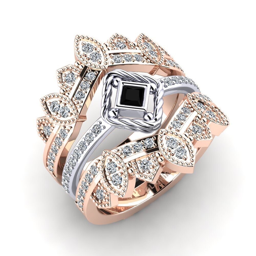 Zafiro negro Anillo Enulti SET