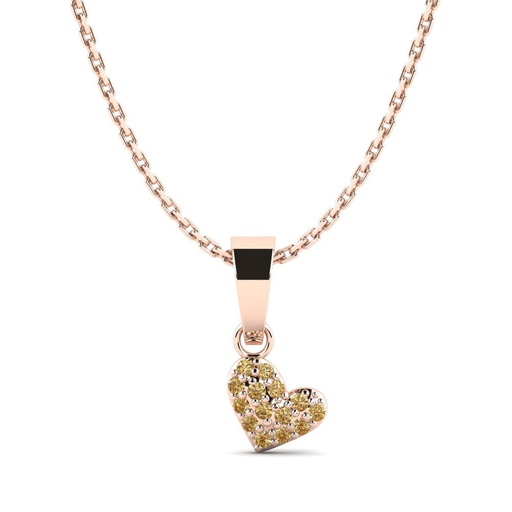 14ct Rose Gold Brown Diamond Pendant Epidendrum Daughter
