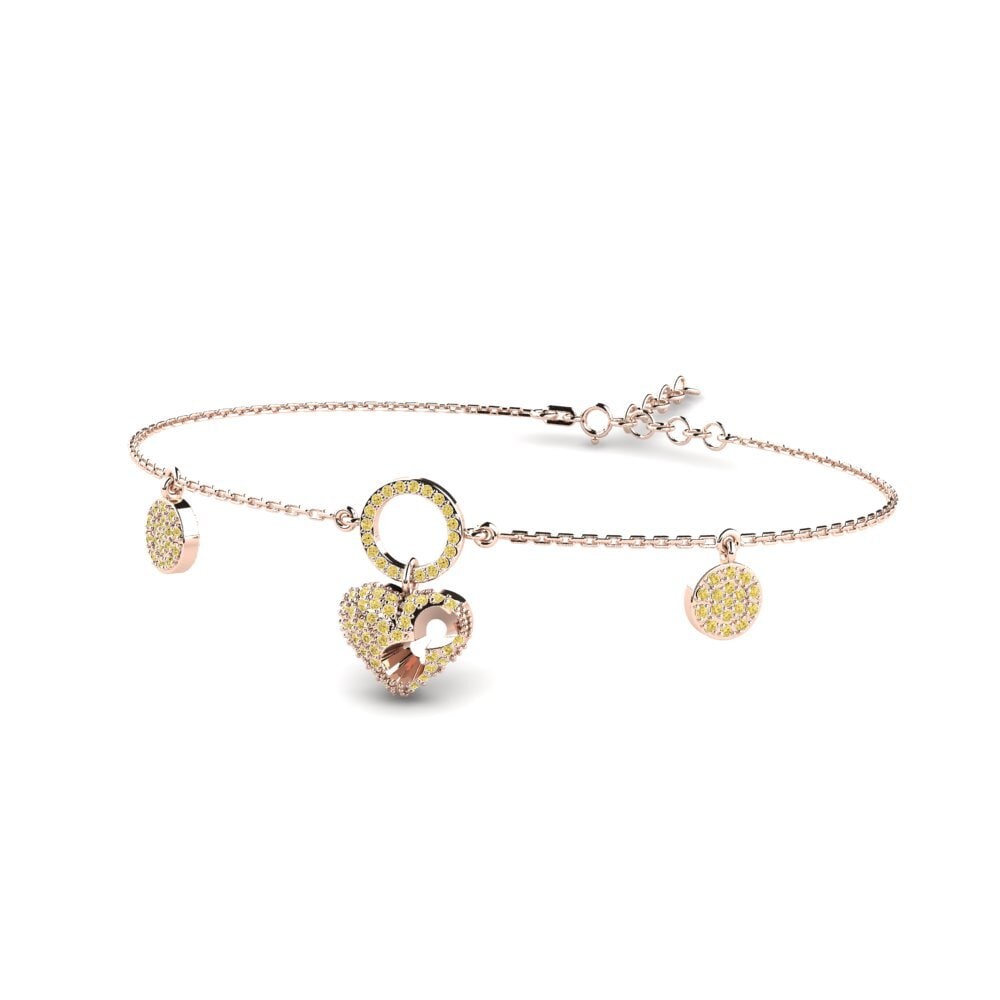 14ct Rose Gold Yellow Diamond Women's Bracelet Equilibriu