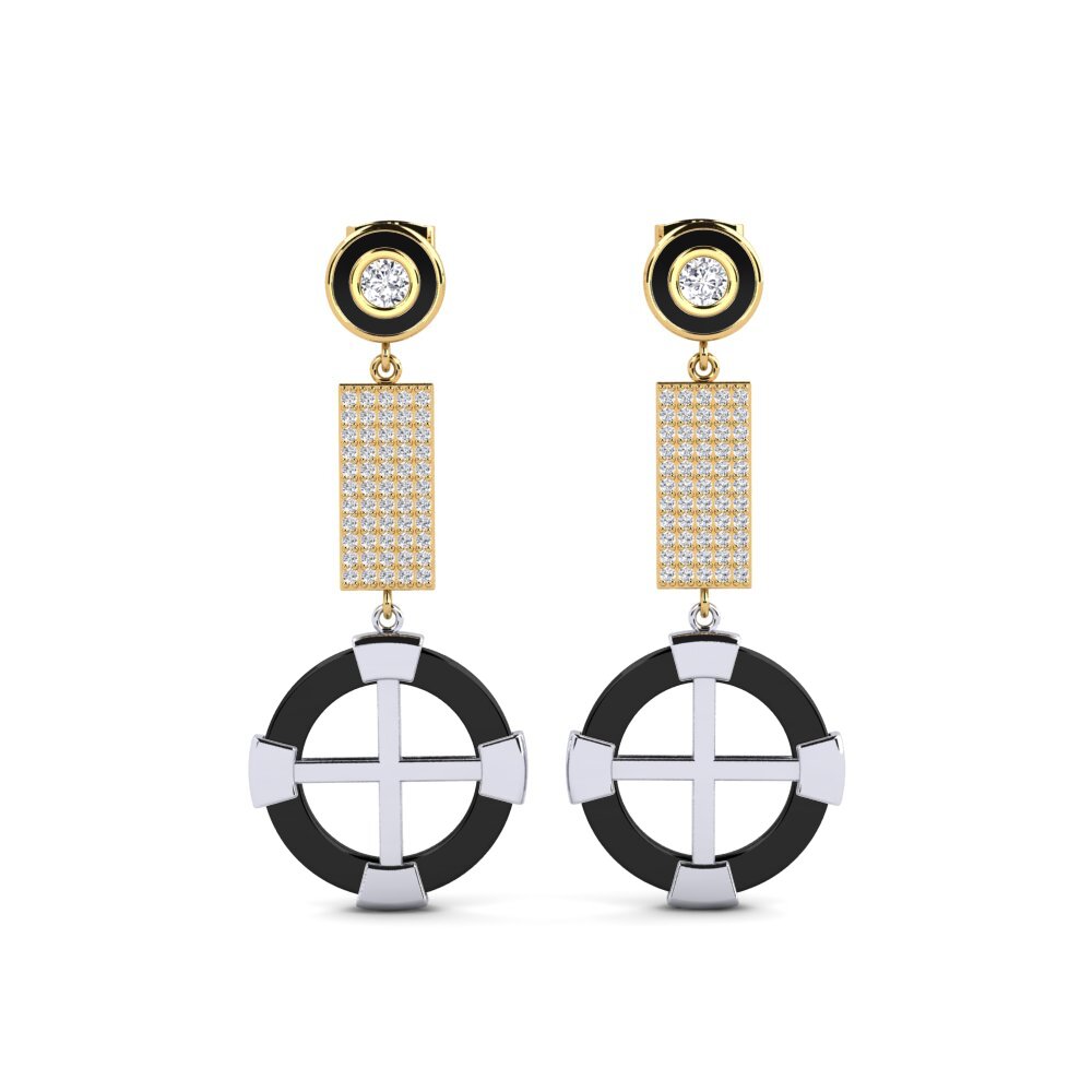 18ct Yellow & White Gold Lab Grown Diamond Women's Earring Erald