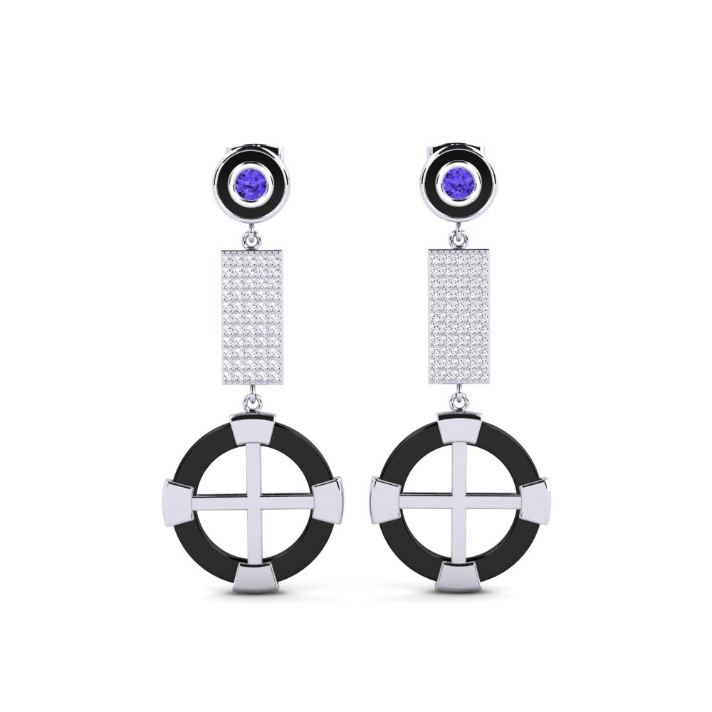 White Silver Tanzanite Women's Earring Erald