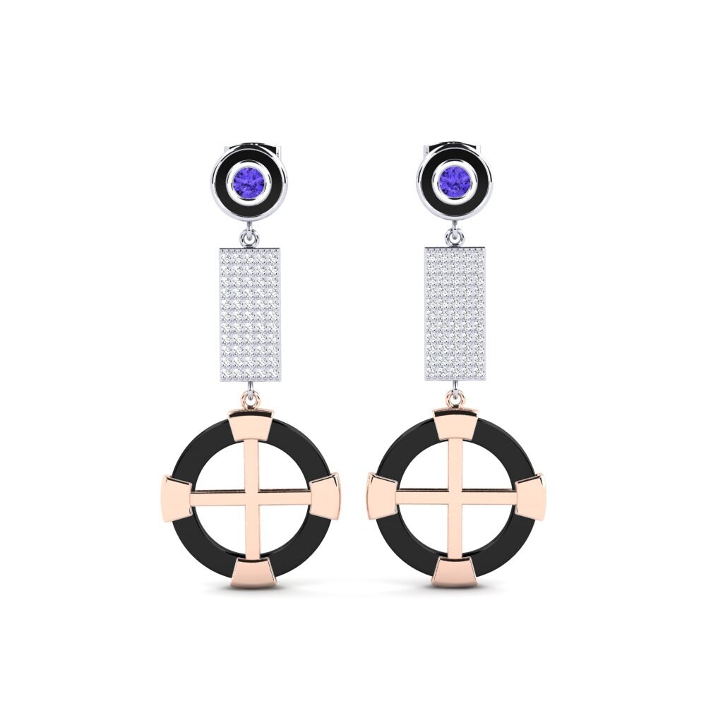 14ct White & Rose Gold Tanzanite Women's Earring Erald