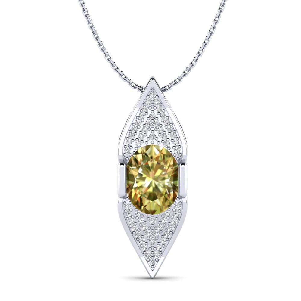 18ct White Gold Sultan Stone Women's Pendant Erato