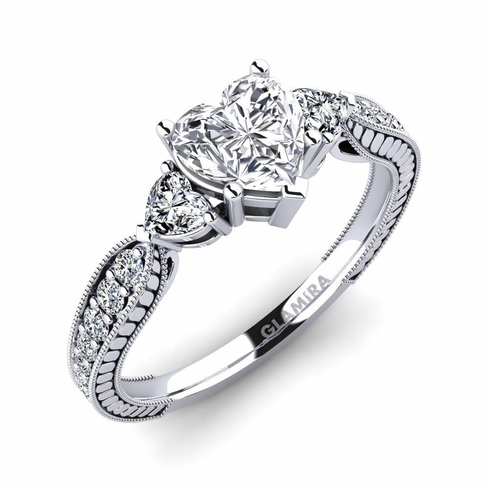 Vintage Engagement Rings GLAMIRA Erica 585 White Gold Lab Grown Diamond