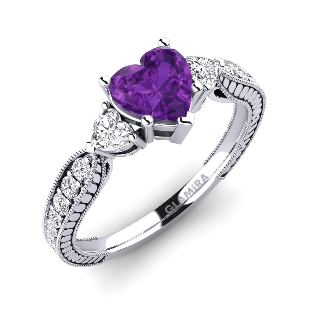950 Platinum Amethyst Engagement Ring Erica