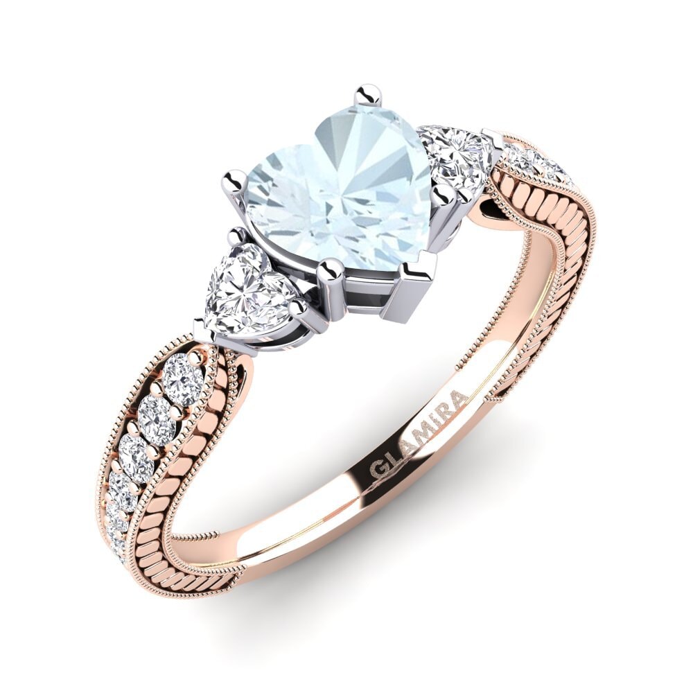 14ct Rose / White Gold Engagement Ring Erica