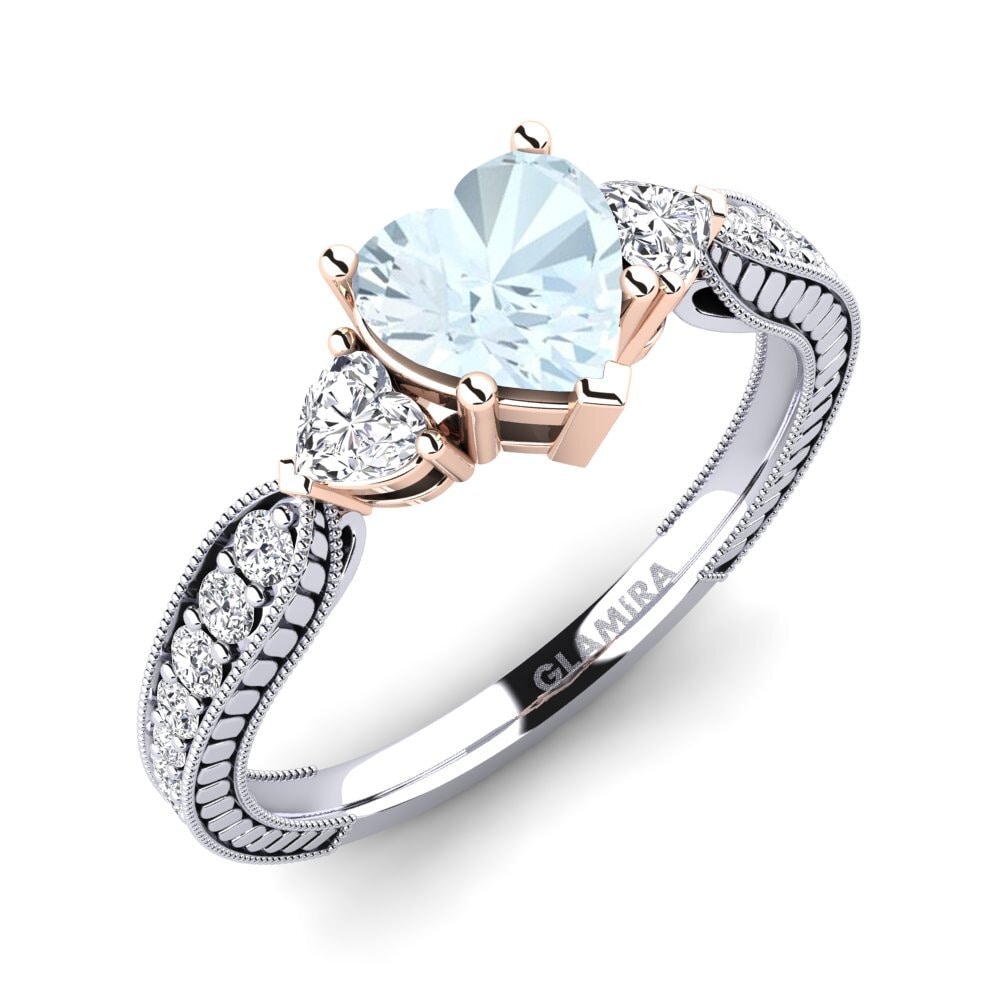 14ct White / Rose Gold Engagement Ring Erica