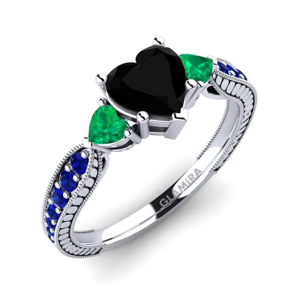 Black Sapphire Engagement Ring Erica