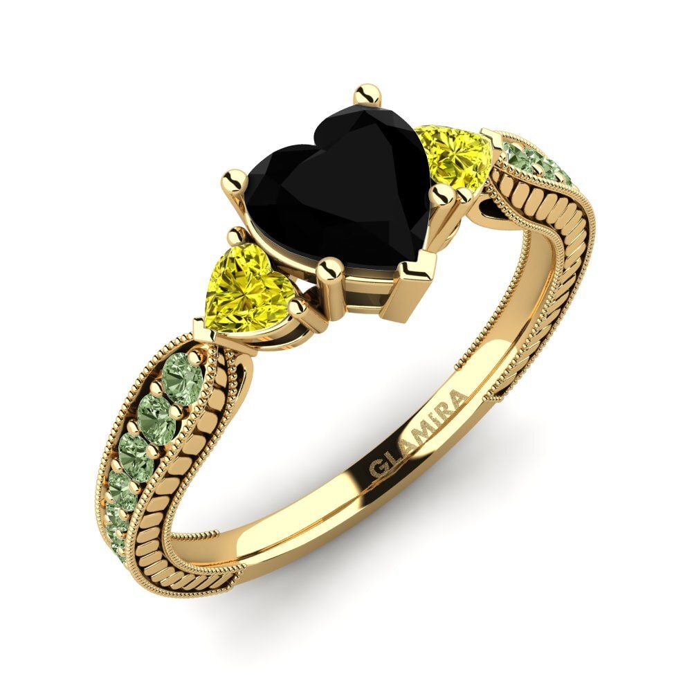 18k Oro Amarillo Anillo de compromiso Erica