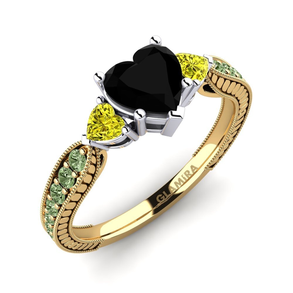 18k Oro Amarillo & Blanco Anillo de compromiso Erica