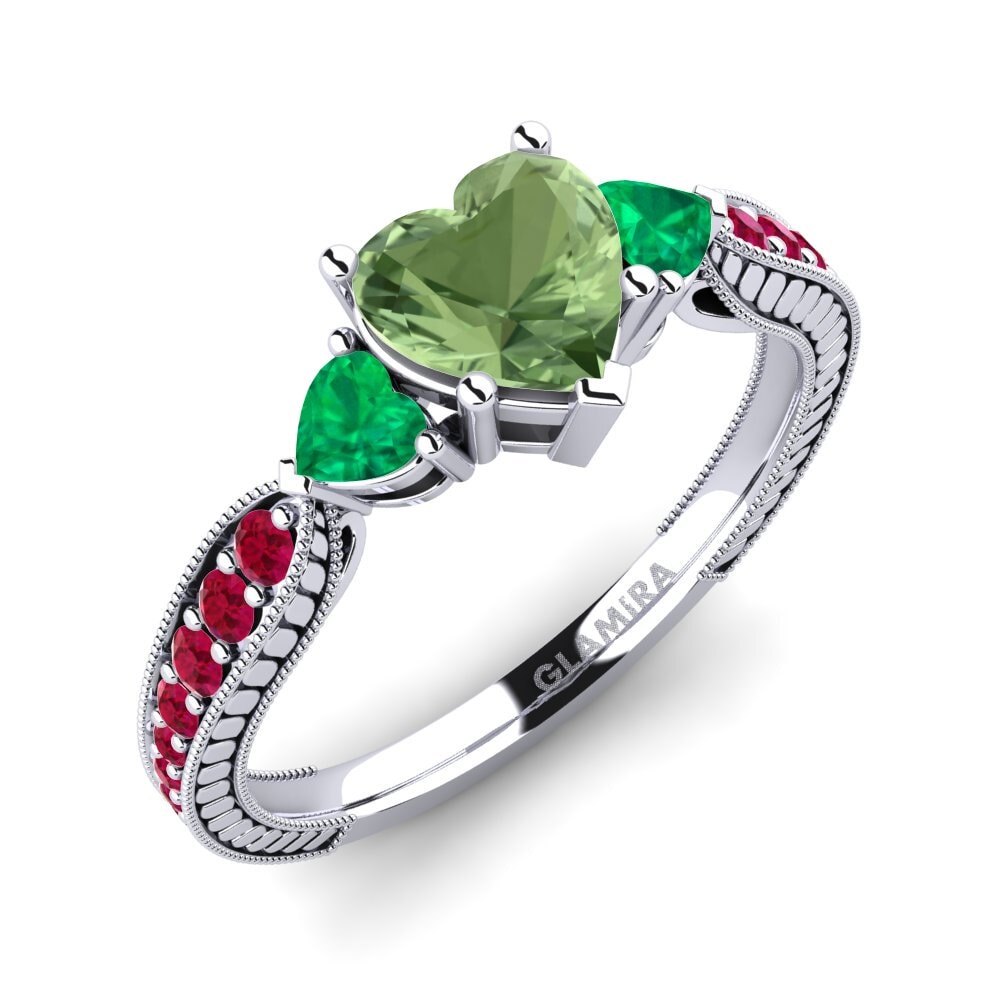 Zafiro Verde Anillo de compromiso Erica