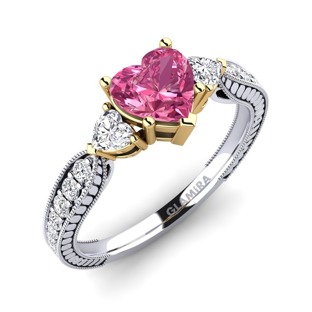 Or Blanc & Jaune 14k Bague de fiançailles Erica