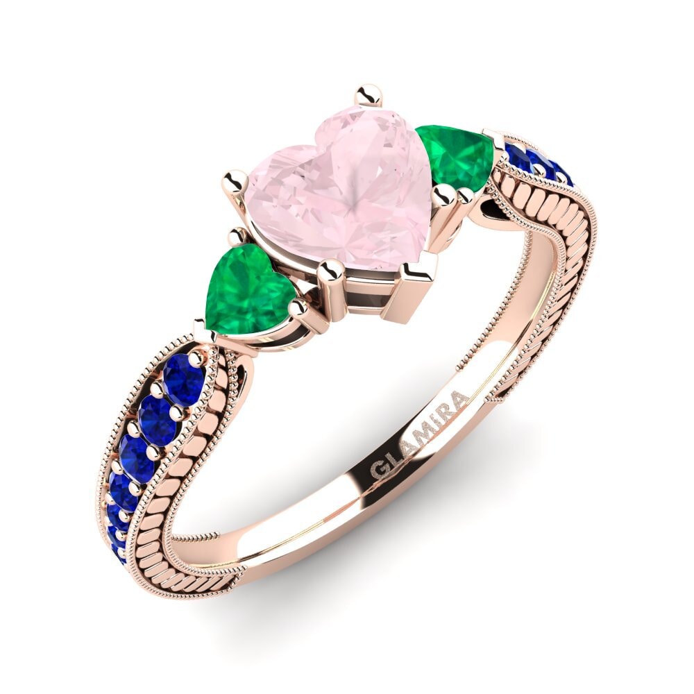 14k Oro Rosa Anillo de compromiso Erica