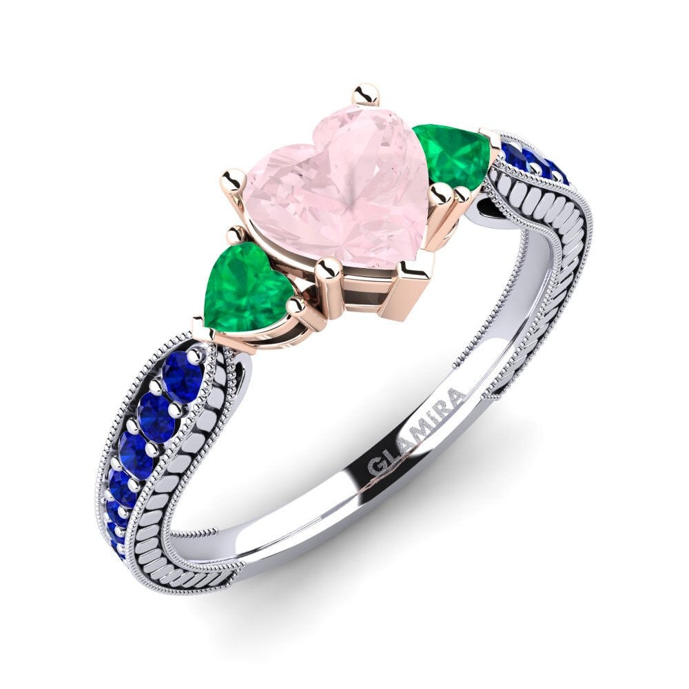 14ct White / Rose Gold Engagement Ring Erica