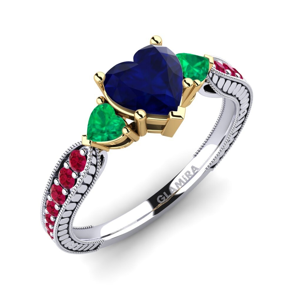 14K White & Yellow Gold Engagement Ring Erica