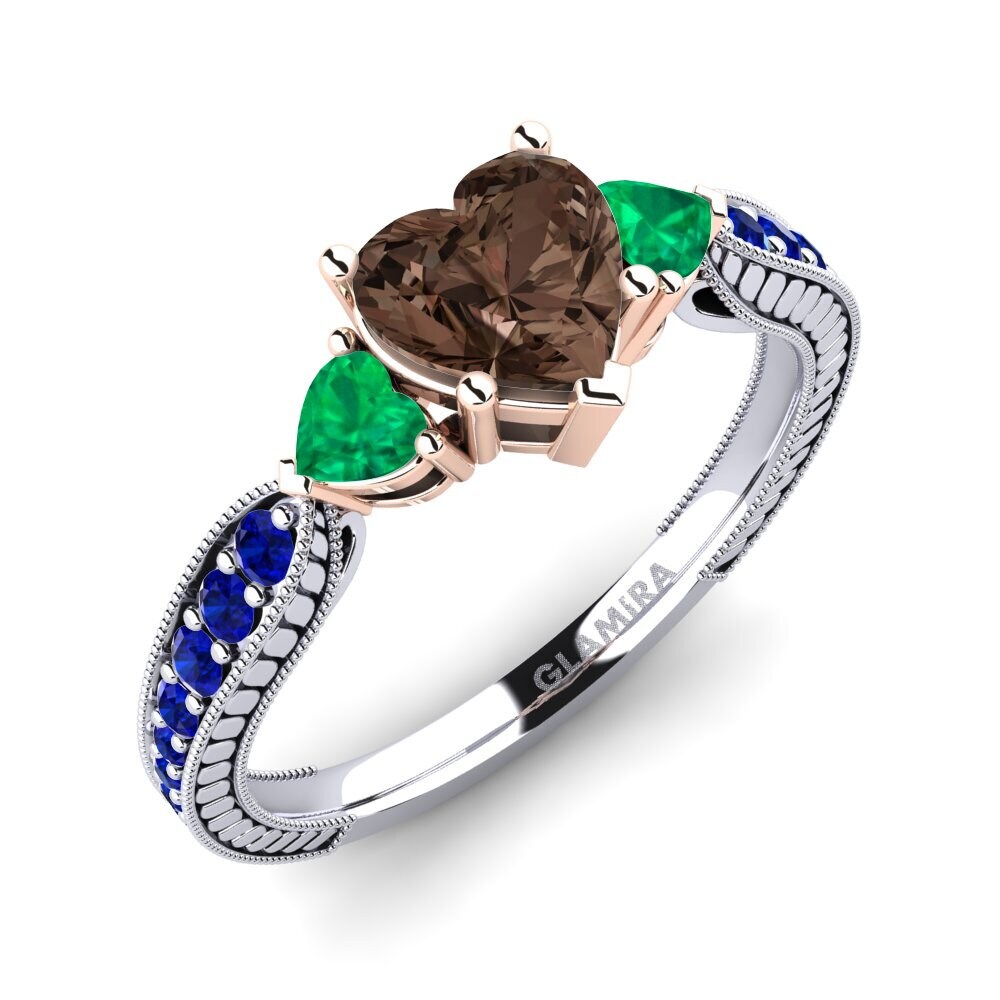 18k White & Rose Gold Engagement Ring Erica