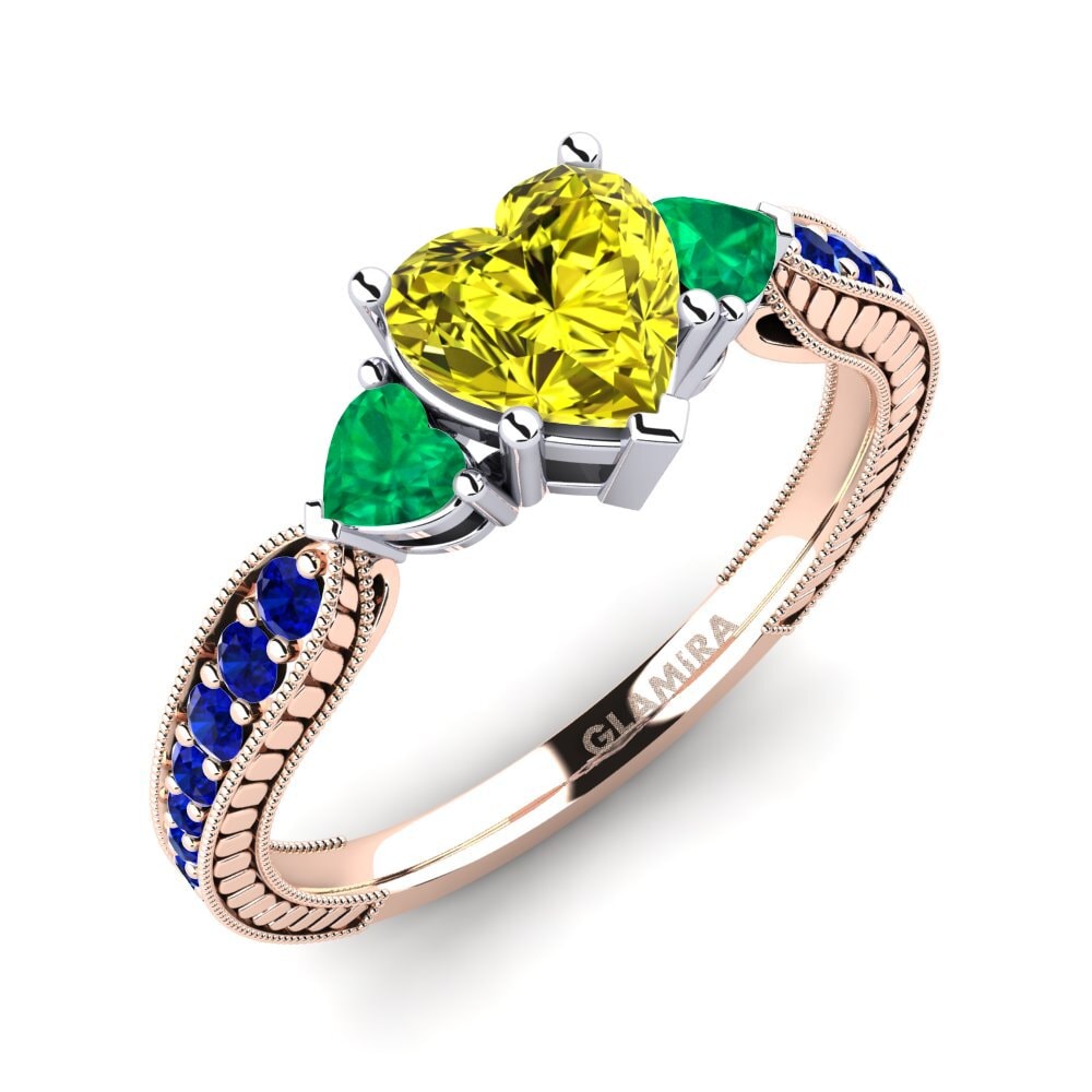 18K Rose & White Gold Engagement Ring Erica