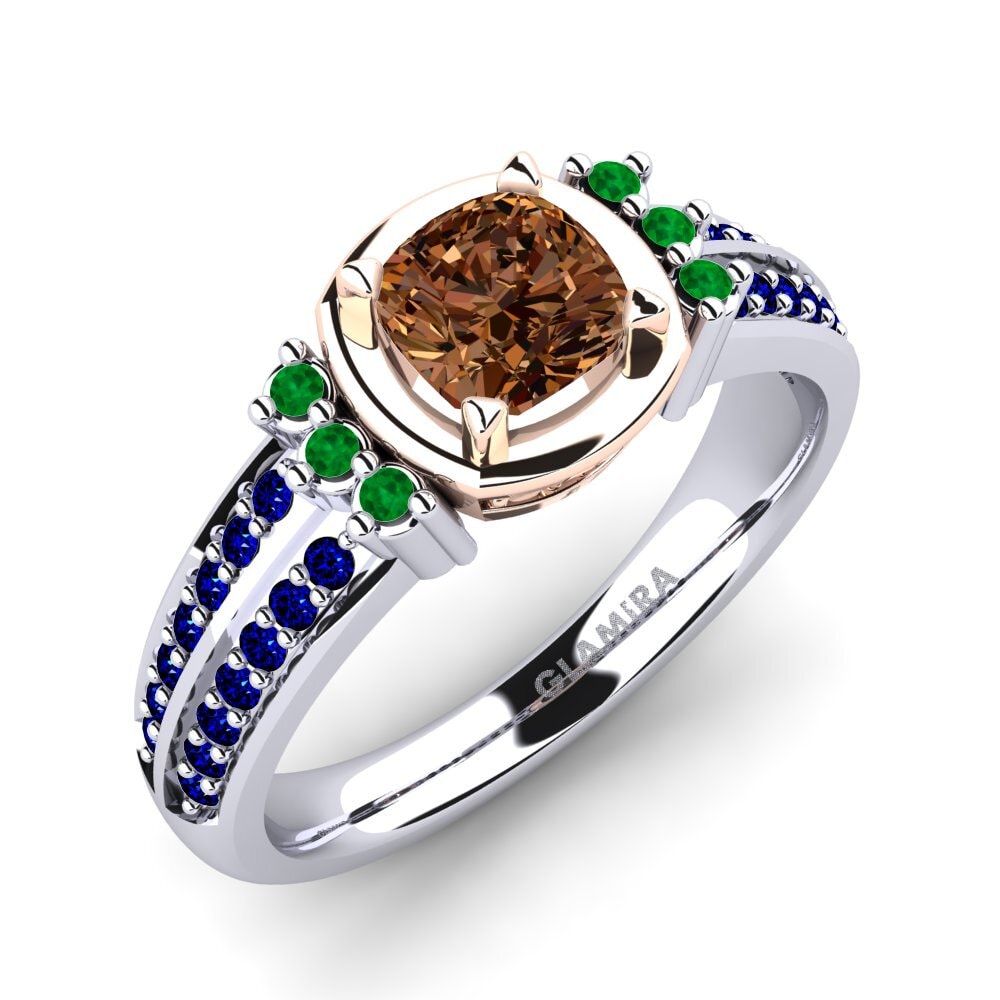 18K White & Rose Gold Brown Diamond Engagement Ring Ericeira