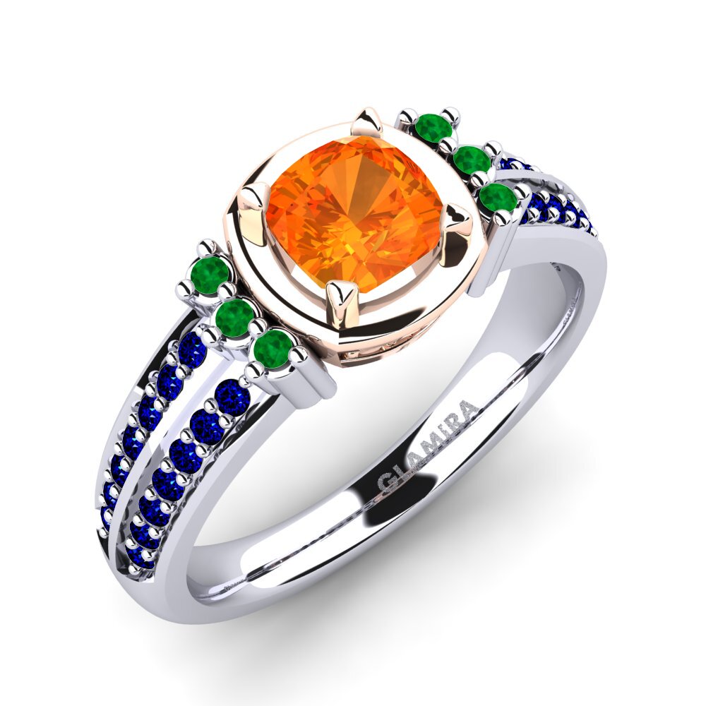 14ct White / Rose Gold Cushion Engagement Ring Ericeira