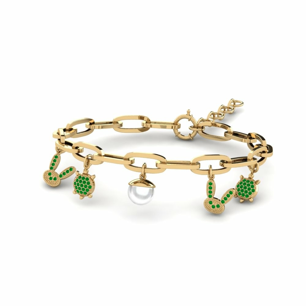 Emerald Paperclip Bracelet Erli