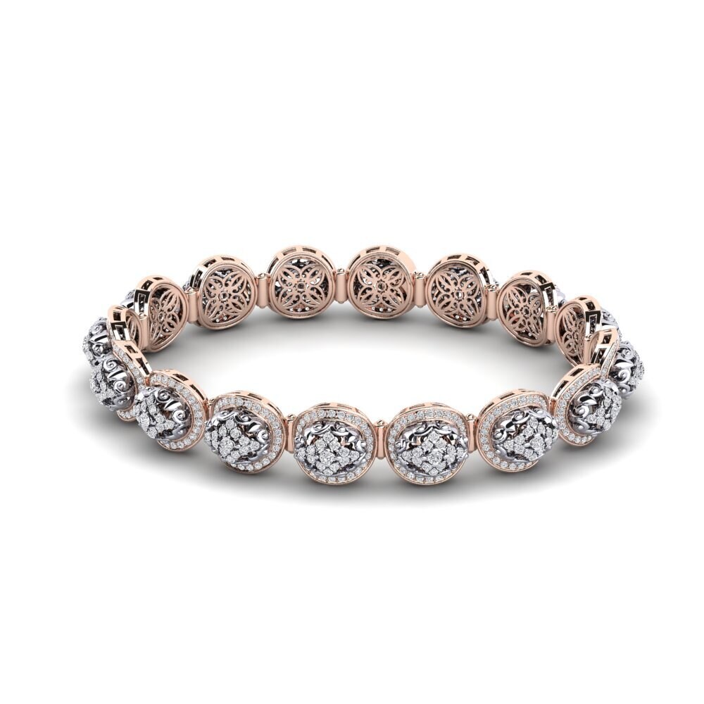 14ct Rose & White Gold Diamond Women's Bracelet Ermenhilda