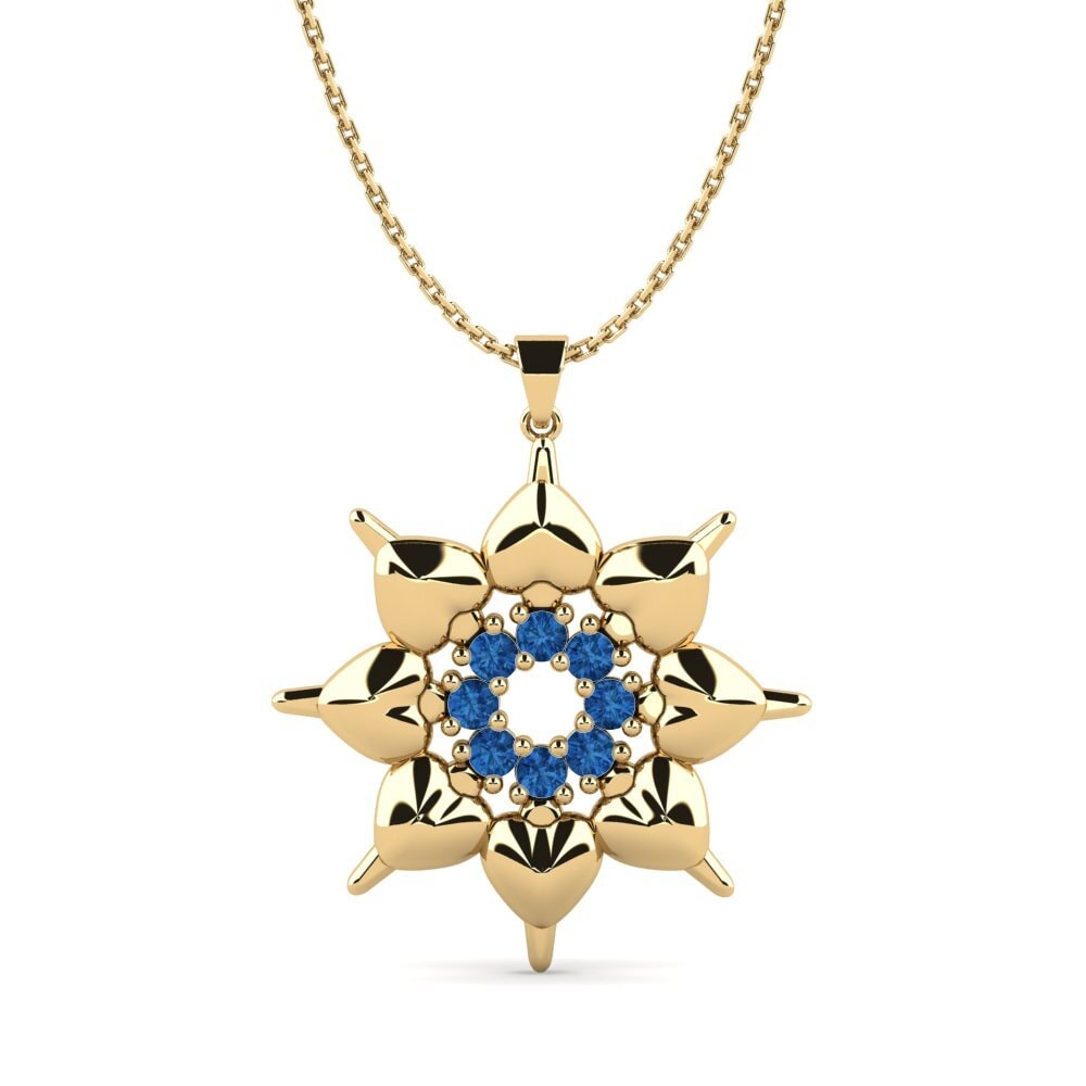 Circonita Azul Oscuro Colgante de Mujer Eroaner