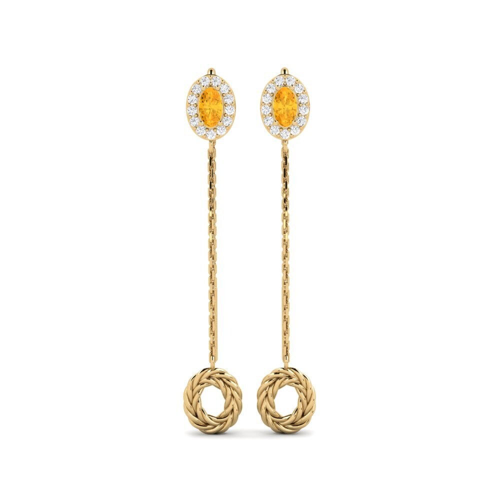 Ovale Citrine Boucle d'oreille femme Errugabea