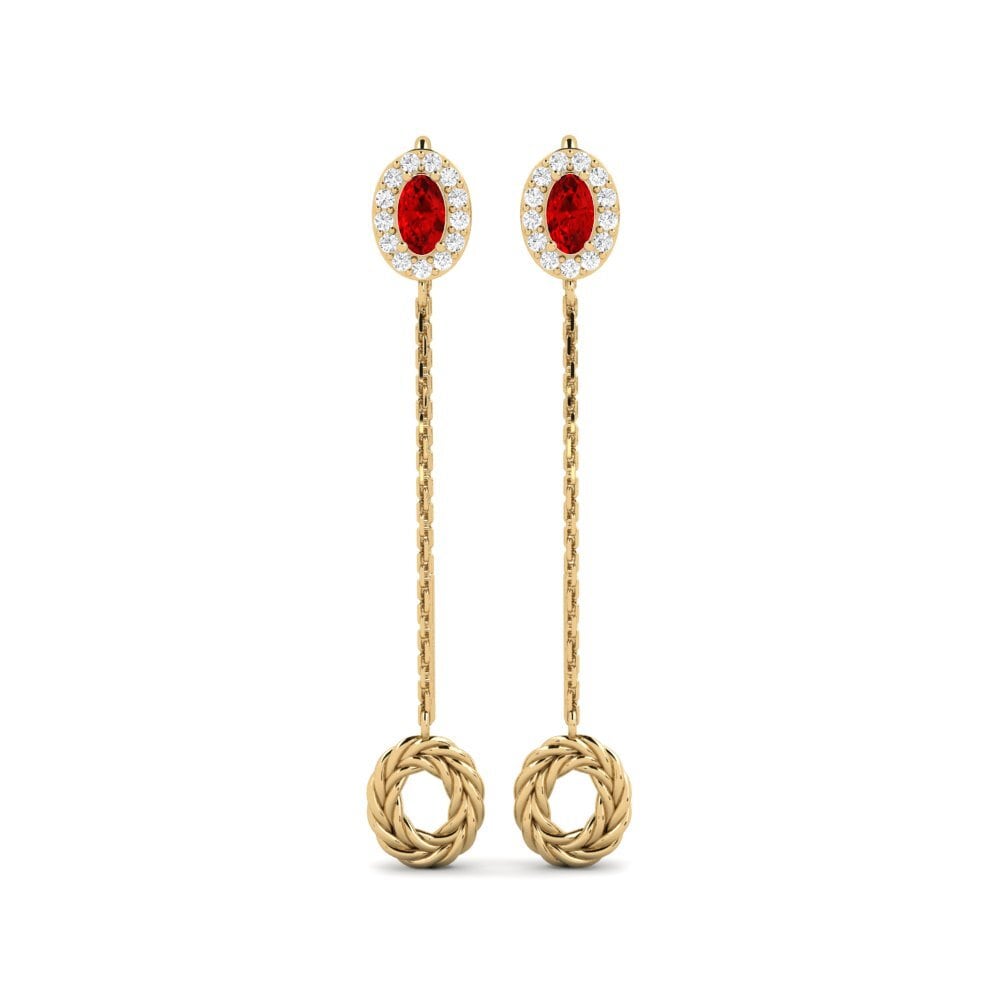 Ovale Rubis Boucle d'oreille femme Errugabea