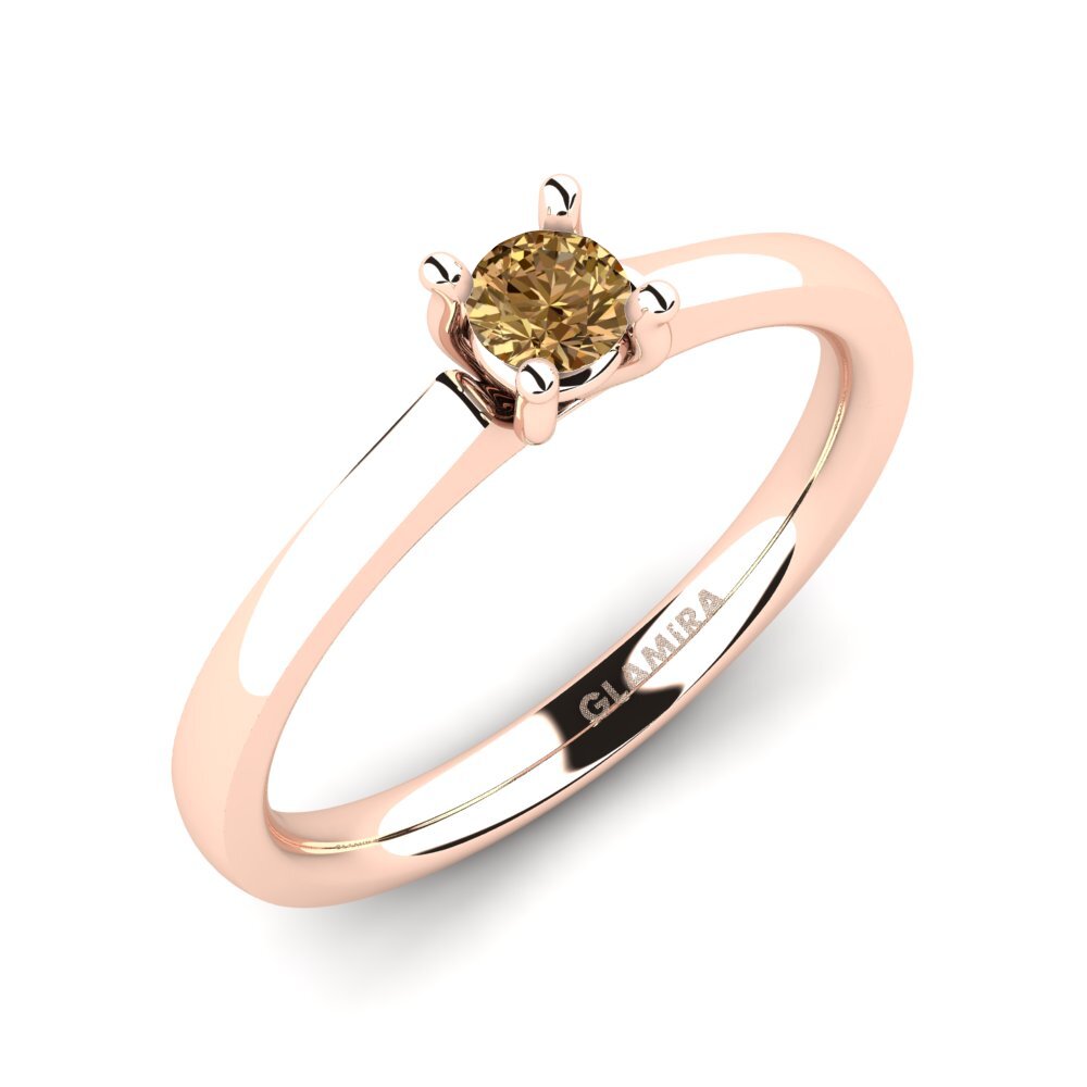 Rotgold 750 Brauner Diamant Damenring Ersilia