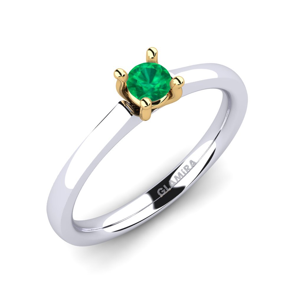 9k Oro Blanco / Amarillo Esmeralda Anillo de Mujer Ersilia