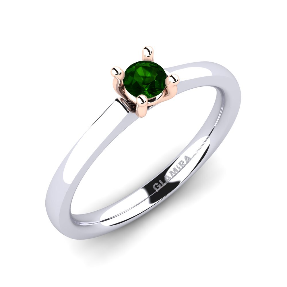 14K Wit & Rood Goud Groene Toermalijn Dames Ring Ersilia