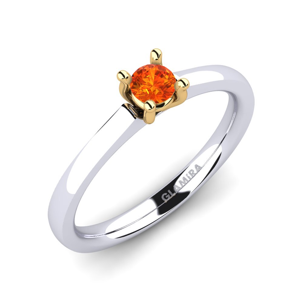 9K Wit & Geel Goud Oranje Saffier Dames Ring Ersilia