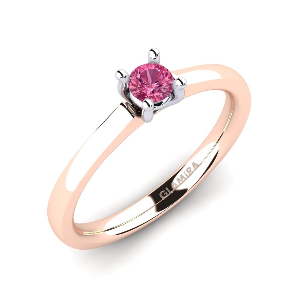 Oro Rosso & Bianco 750 Tormalina Rosa Anello da donna Ersilia