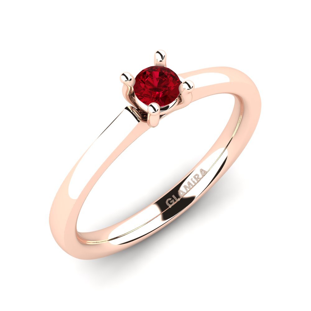 Rotgold 750 Roter Zirkonia Damenring Ersilia