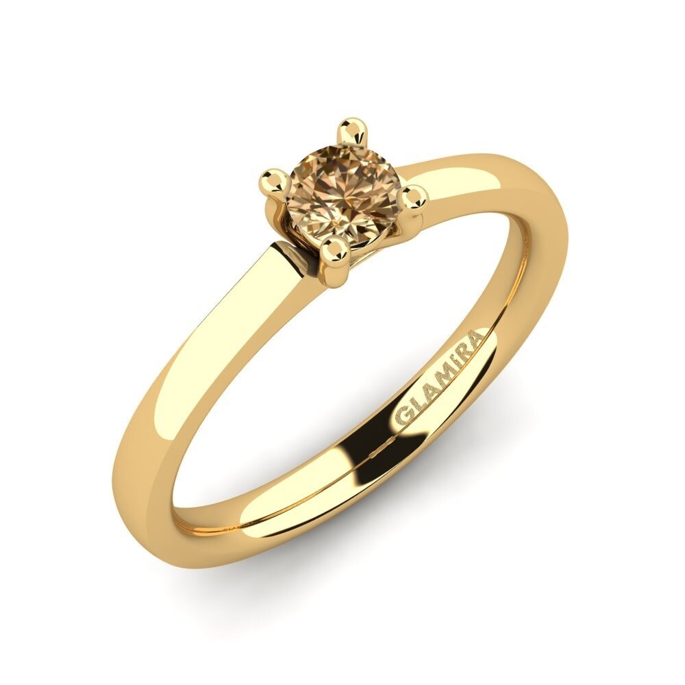 18k Oro Amarillo Anillo de compromiso Ersilia 0.25 crt