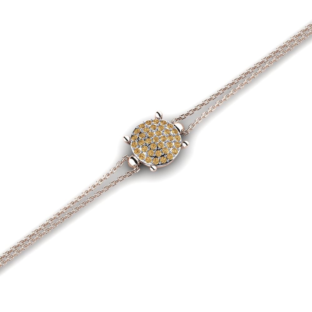 9ct Rose & White Gold Brown Diamond Women's Bracelet Erterew