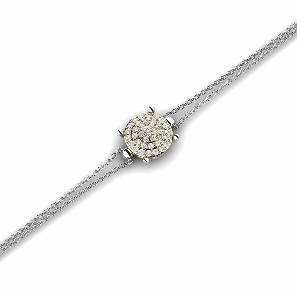 9k Oro Blanco & Amarillo Pulsera de Mujer Erterew