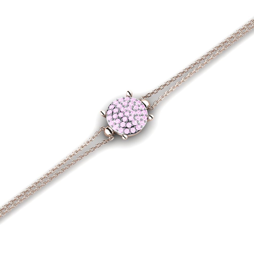 9ct Rose & White Gold Pink Sapphire Women's Bracelet Erterew