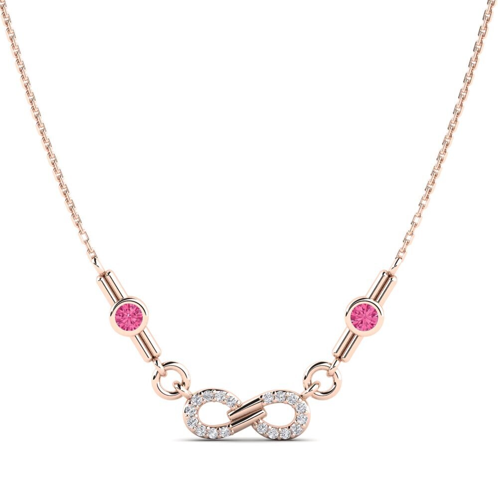 9ct Rose Gold Pink Tourmaline Women's Necklace Esencija