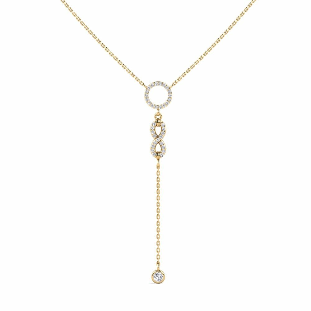 Lariat Connection Necklace Esensi 585 Yellow Gold Diamond