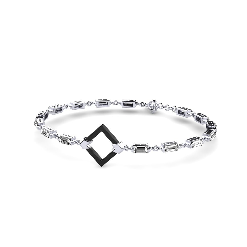 18k Oro Blanco Moissanita Pulsera de Mujer Esmia