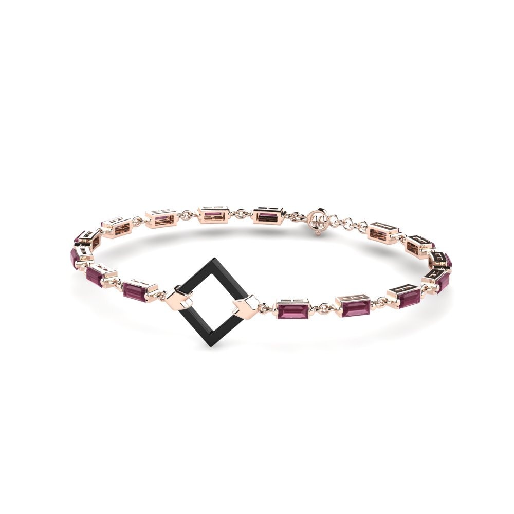 14K Rose Gold Rhodolite Garnet Bracelet Esmia