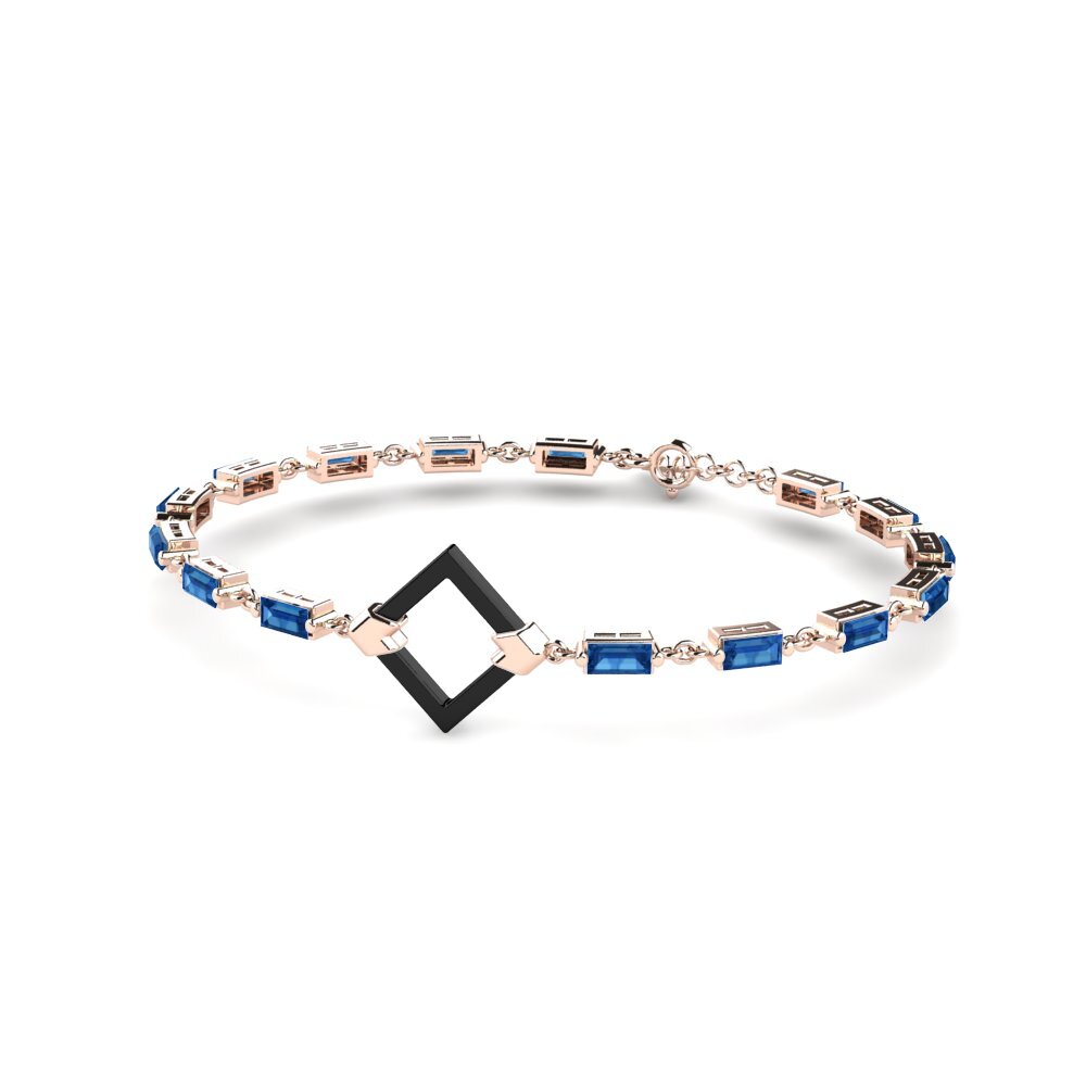 14K Rose Gold Dark Blue Zirconia Bracelet Esmia
