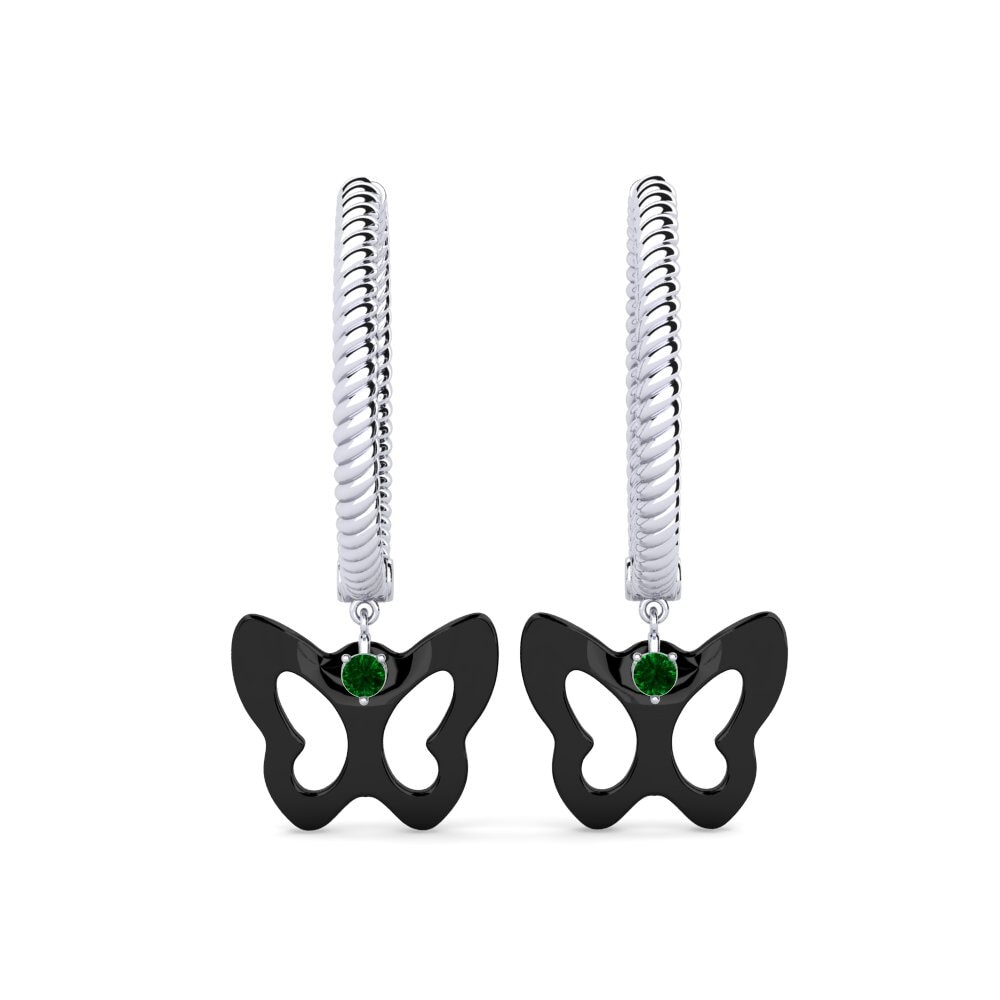 950 Platinum Green Zirconia Women's Earring Espile
