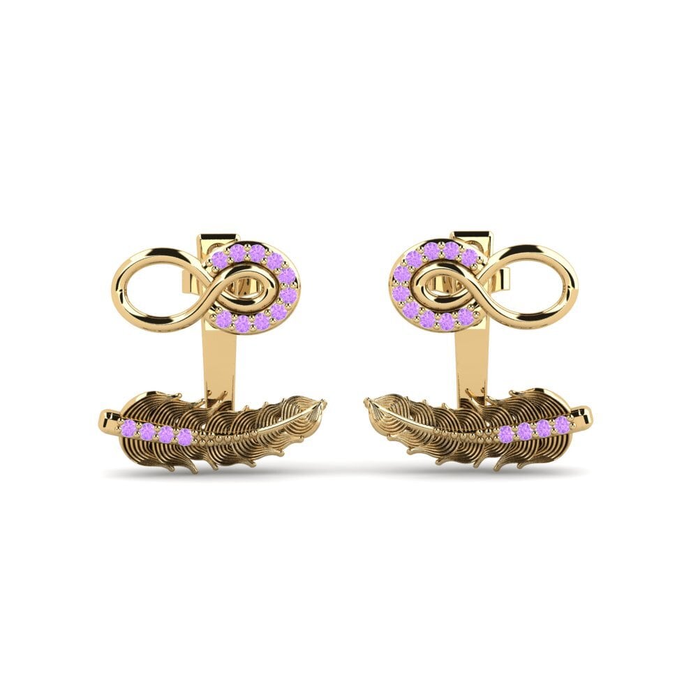9ct Yellow Gold Amethyst Women's Earring Espoiryn