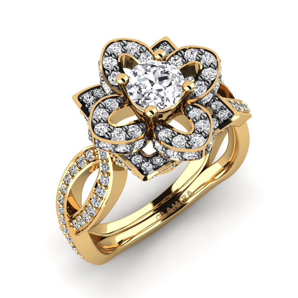 Shop for 0.5 Carat Round cut 9k Yellow Gold Lab Grown Diamond Engagement Ring Essie GLAMIRA Malta
