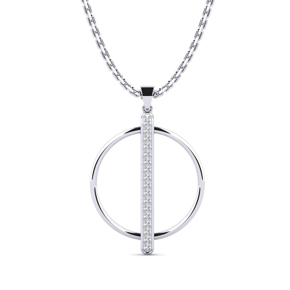 Achetez Pendentif pour femme Esteline en Or Blanc 375 Moissanite 0.17 ...
