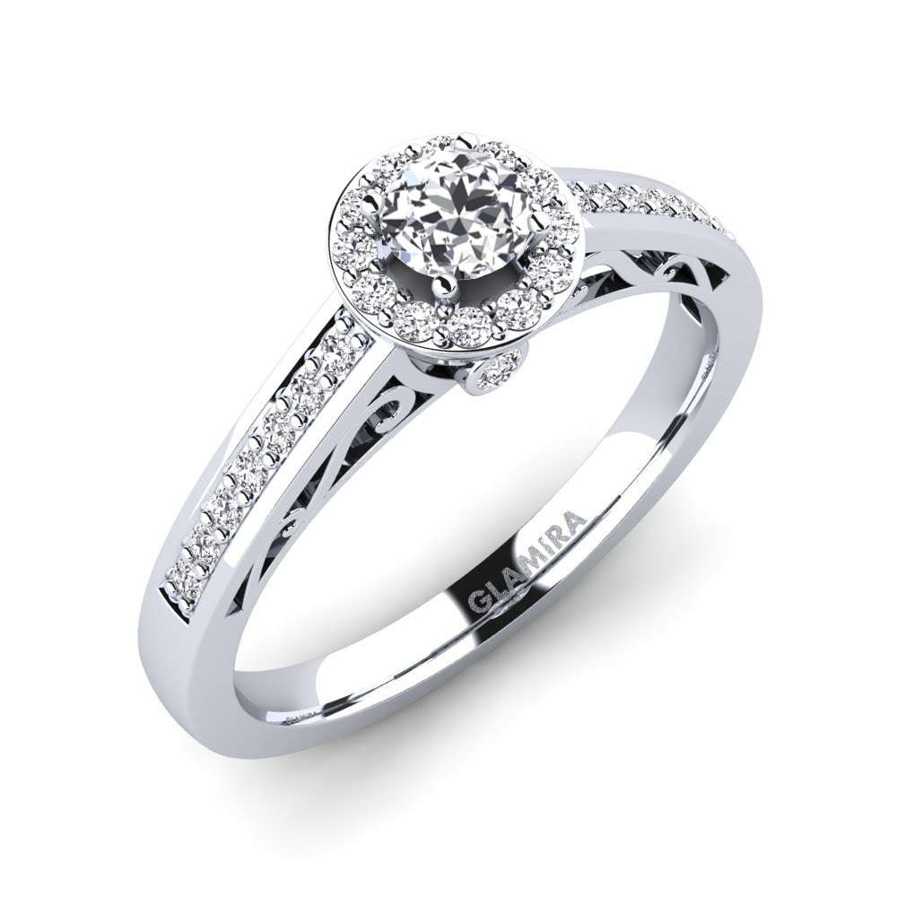 Halo Engagement Rings GLAMIRA Estelle 585 White Gold Diamond