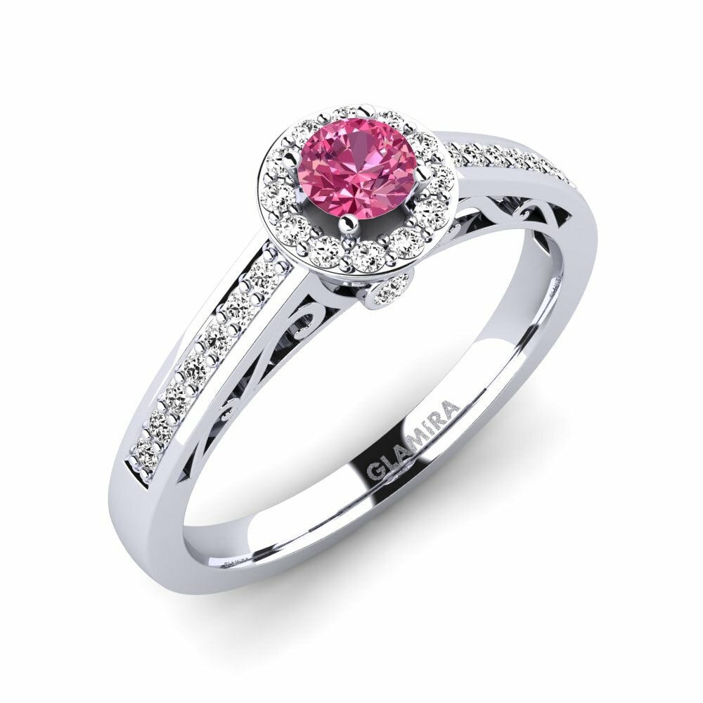 Nhẫn đính hôn Estelle Đá Tourmaline Hồng / Bích tỷ