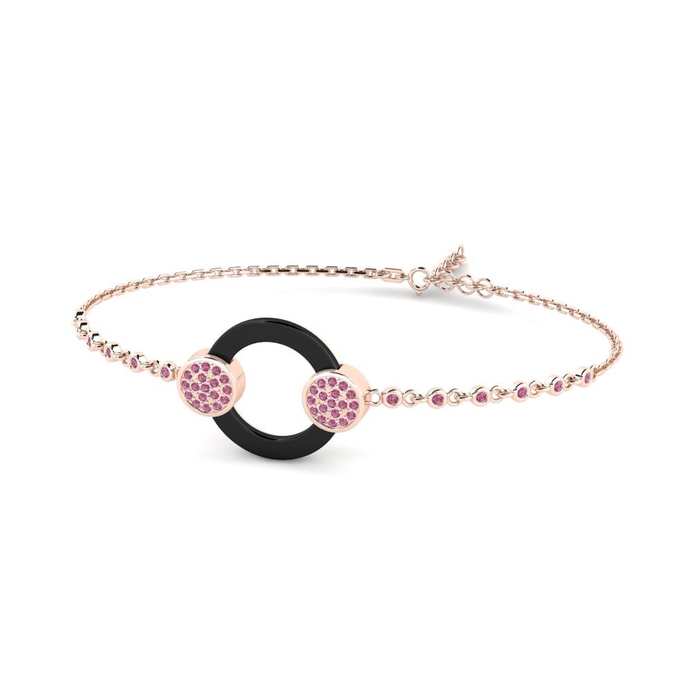 14K Rose Gold Rhodolite Garnet Bracelet Esya